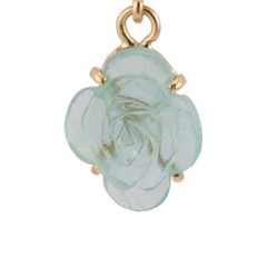 Vintage Estate 1940 Hand Carved 4.00ct Natural Aqua Flower Dangle Earrings