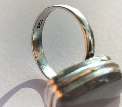 Vintage Handmade Heavy Artisan Ring, Tiger’s Eye in Massive Silver P(17.75mm) 7g