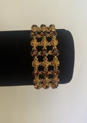 Camrose & Kross Jackie Kennedy Vintage Amber Gold Chain Link Bracelet JBK