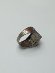 USSR Signet Ring with Black Overlay and Enamel 21mm Brass Chrome Good condit