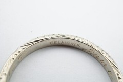 Vintage 18k White Gold Diamond Ring Etched Size 7.25