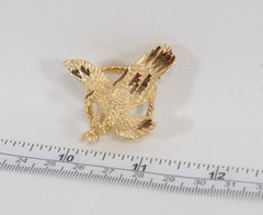 Flying Eagle Scarf Slide Gold Tone Patriotic Jewelry Bolo Beautiful! UNUSED