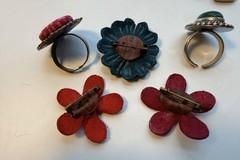 Bohemian Jewelry and Accessory Lot – Earrings, Rings, Brooches, and Bracelet