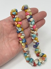Vintage Dyed Rainbow Trochus Sea Shell Cluster Necklace Retro Souvenir Resort