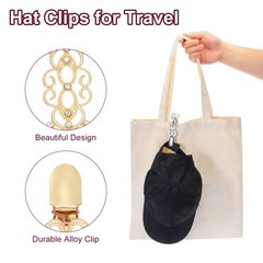 4PCS Hat Clips for Travel, Alloy Retro Cardigan Clip, Gold
