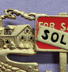 AJC Pin Brooch Real Estate Sold Sign Red Enamel Realtor Sign Pin Back Used