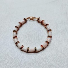 Natural Sea Coral Brass Handmade Bracelet Japanese Coral Gemstone Beads Bracelet