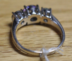Vintage Women’s Rainbow Quartz Sterling Silver Fashion 3 Stone Flush Ring Sz. 11