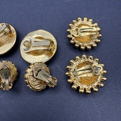 Lot of 4 Pairs Vintage Gold Tone Clip On Earrings Costume Jewelry Pearl