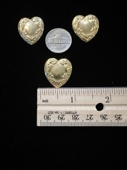 Vintage Gold Plated Heart for Jewelry Design/22K Quality Finish Over Brass NOS