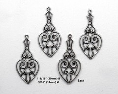 #0518 ANTIQUED .925 STERLING SILVER PLATED PENDANT/ER W/TOP HANG RING – 4 Pcs