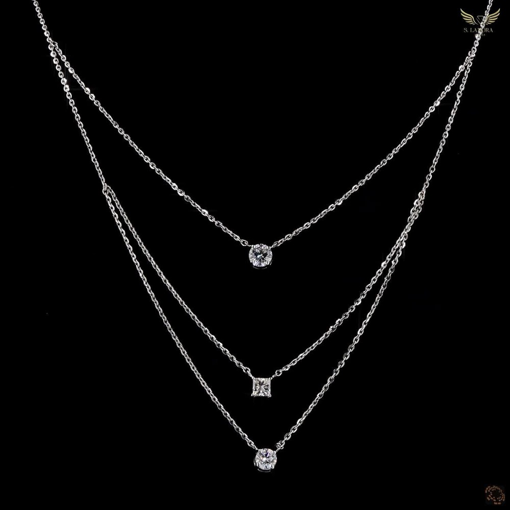 Lab Created Diamond 0.97ct Pendant Necklace White Gold Plated Gift
