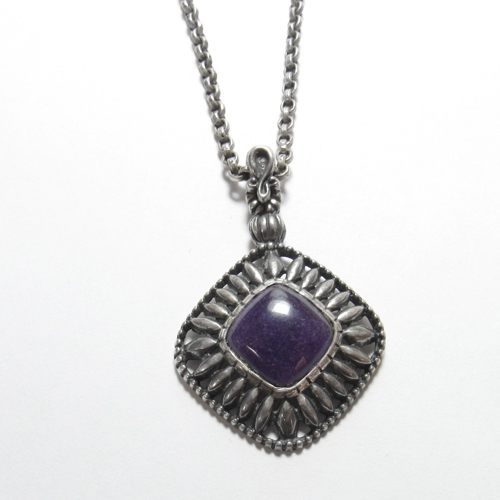 CAROLYN POLLACK Relios Sterling Silver 4.00 Ct Natural Purple Amethyst Pendant