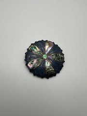 Vintage Sterling Silver Abalone Inlay Flower Brooch 4.5cm Signed HDA BB6