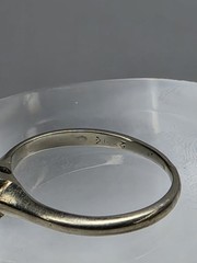 Antique Art Deco .25ct Diamond 14K White Gold Ring Sz 4 1/2 Estate Fresh