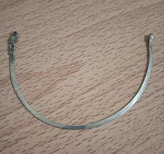 Vtg 925 Italy Sterling Silver Herringbone Chain 2.5 mm Bracelet 7 1/8 inches