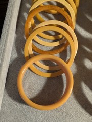 18 Vintage Bakelite Butterscotch – Yellows – Carved – Shaped – Many Tones!