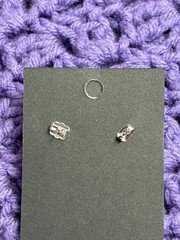 Vintage Faux Pearl Beaded Knot Stud Earrings 7/8 inch