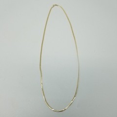 Vintage Yellow Gold Filled Flat Chain Necklace 22 Inches Long Spring Ring Clasp