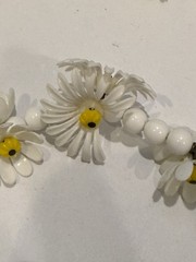 VINTAGE WEST GERMANY SIGNED FLOWER NECKLACE & EARRINGS SET