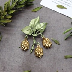 Vintage Plant Pearls Pin For Women Jewelry Gift Collar Decor Badge Corsage