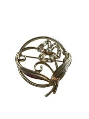 Vintage Sarah Coventry Silver Tone Brooch Floral Flower Pin
