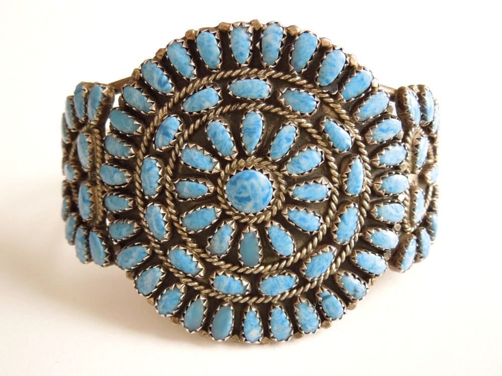 Bracelet 925 Sterling Silver Petit Denim Lapis Larry Moses Begay Zuni 1.3oz/1