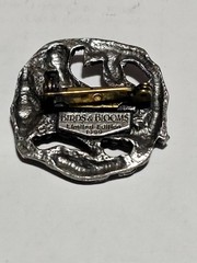 Birds and Blooms Cardinal Brooch Pin Vintage 1999 Limited Edition Pewter Bird