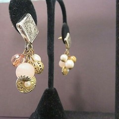 Vintage 80’s Cluster Of Charms Drop Dangle Earrings Lot 836 lisasfinds
