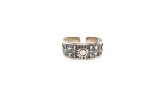 Vintage Sterling Silver 925 Sun Star Ring Size 5.25 Adjustable