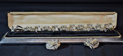 Vintage STAR! Thermoset Leaf Rhinestone/Pearls Bracelet ~ Clip-on Earrings Set