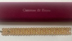 Camrose & Kross JBK Jacqueline Kennedy Pink Stones Crystal Gold Link Bracelet