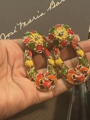Vintage José Maria Barrera for Avon Convertible Floral Enamel Clip Earrings