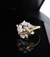 Handmade 1.40ct I Si Diamond Set Ladies 18K Gold Ring Size J Val $7925
