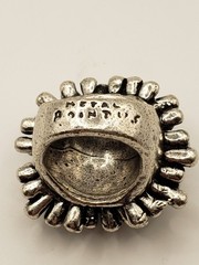 Vintage Nepal Perruque Modernist Pewter Ring Size 9 Large 4cm Statement Sputnik