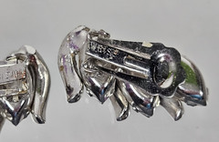 Vintage Weiss Smoky Crystal Rhinstone “Black Diamond” Bracelet & Earrings Set