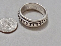 VINTAGE STAMPED 925 STERLING SILVER MEIN’S SPINNER BAND RING SIZE 12.75 9 MM
