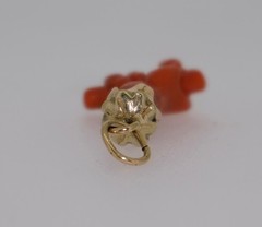 Victorian 14K Coral Figa Talisman Pendant