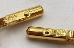 Vintage Christian Dior Brutalist Gold Tone Textured Signed Cufflinks Rare