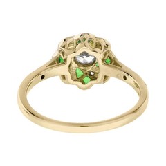 2Ct Art Deco Style Lab Created Diamond & Emerald Engagement 14k Gold Finish Ring