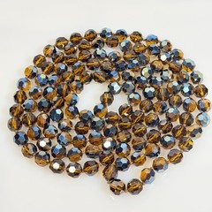 Vintage Crystal Necklace Root Beer AB Aurora Borealis 52 in Opera Length