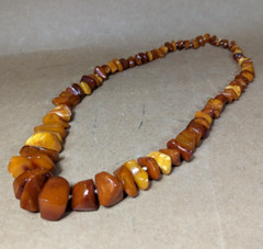 Antique Butterscotch Amber Beaded Necklace 110 Grams