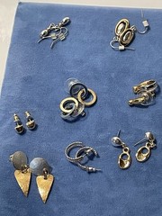 Vtg to Now Gold & Silver Tone Enameled Post Dangle Drop Earrings Lot 23 Pairs