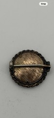 Antique Victorian Tintype Photo Brooch Pin Young Man Mourning Jewelry C-clasp
