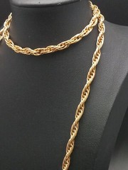 Irwin Pearl Vintage gold tone 28-in Rope Chain Design Necklace