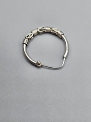 Vintage Wire Twisted Design Silver-Tone Hinged Hoop Earrings