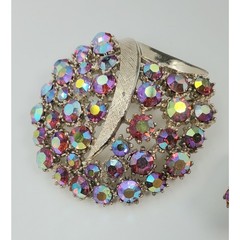 Vintage Mode-Art Art Arthur Pepper Aurora Borealis Brooch & Clip On Earrings Set