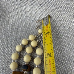 Vintage Necklace Multi Strand Boho Bone Stone 20 Inch Bib Collar