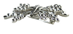 Crown Trifari Brooch Pin Silver Tone Lilac Bundle w/ Ribbon 2 1/4″ 1955-1969