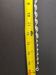 VTG Unbranded Necklace Linked Rhinestone Embedded Leaves 16″ SOLD AS IS